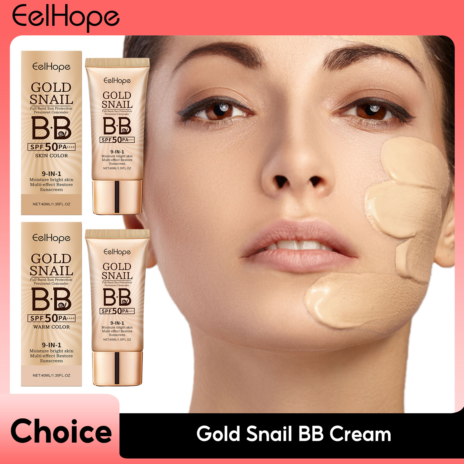 Face Moisturizer Spf - الذهب الحلزون واقية من الشمس BB