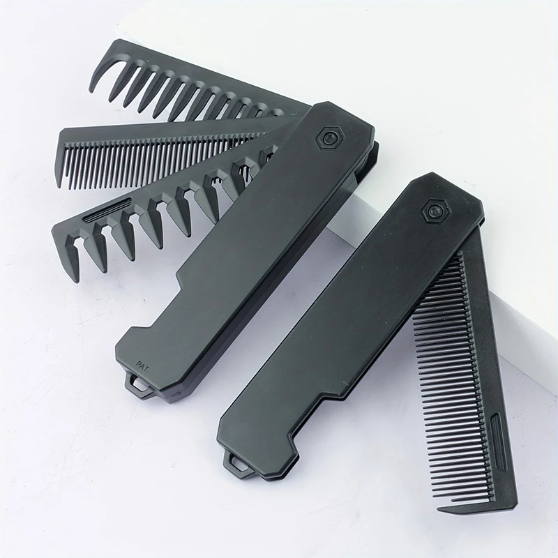 Mens Grooming Travel Kit - مشط لحية قابل للطي 3 في