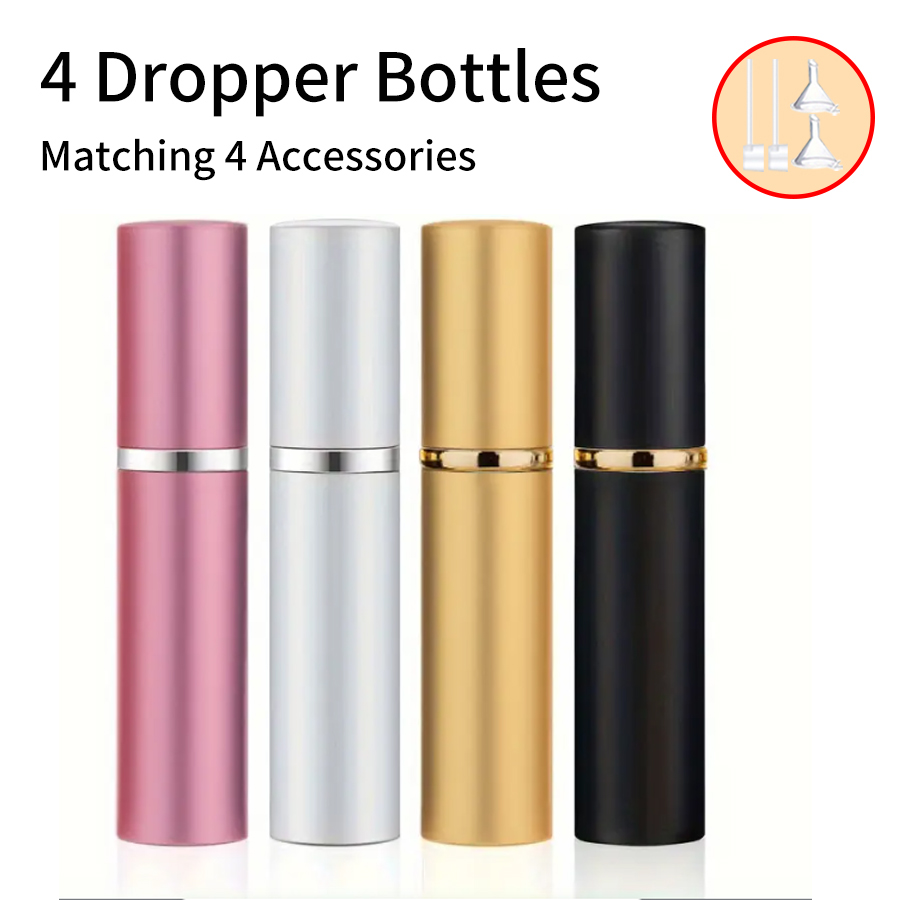 Cologne Spray Bottle - 4 قطع + 4 ملحقات رذاذ