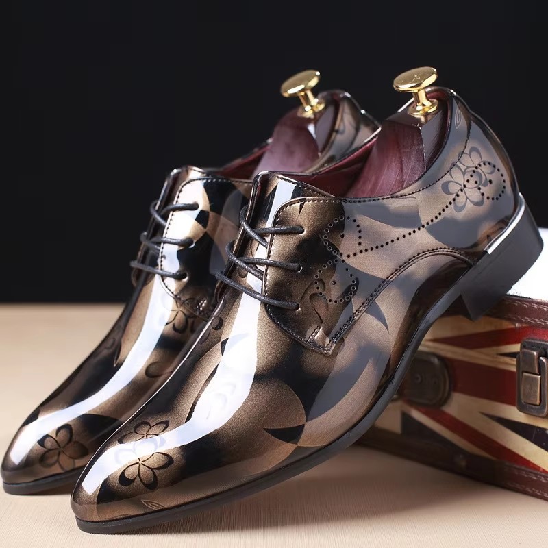 Men'S Grooming Oxford - أحذية رجالية رسمية 2026 بنقشة زهور،