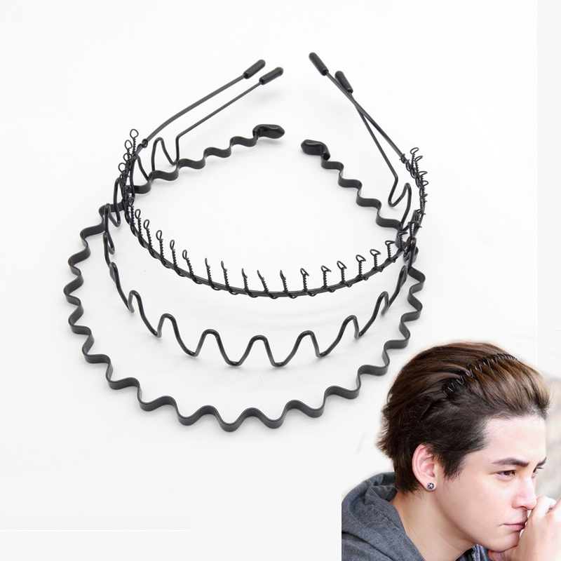 Men'S Grooming Tape - موضة أسود معدن لوح الرياضة هيرباند
