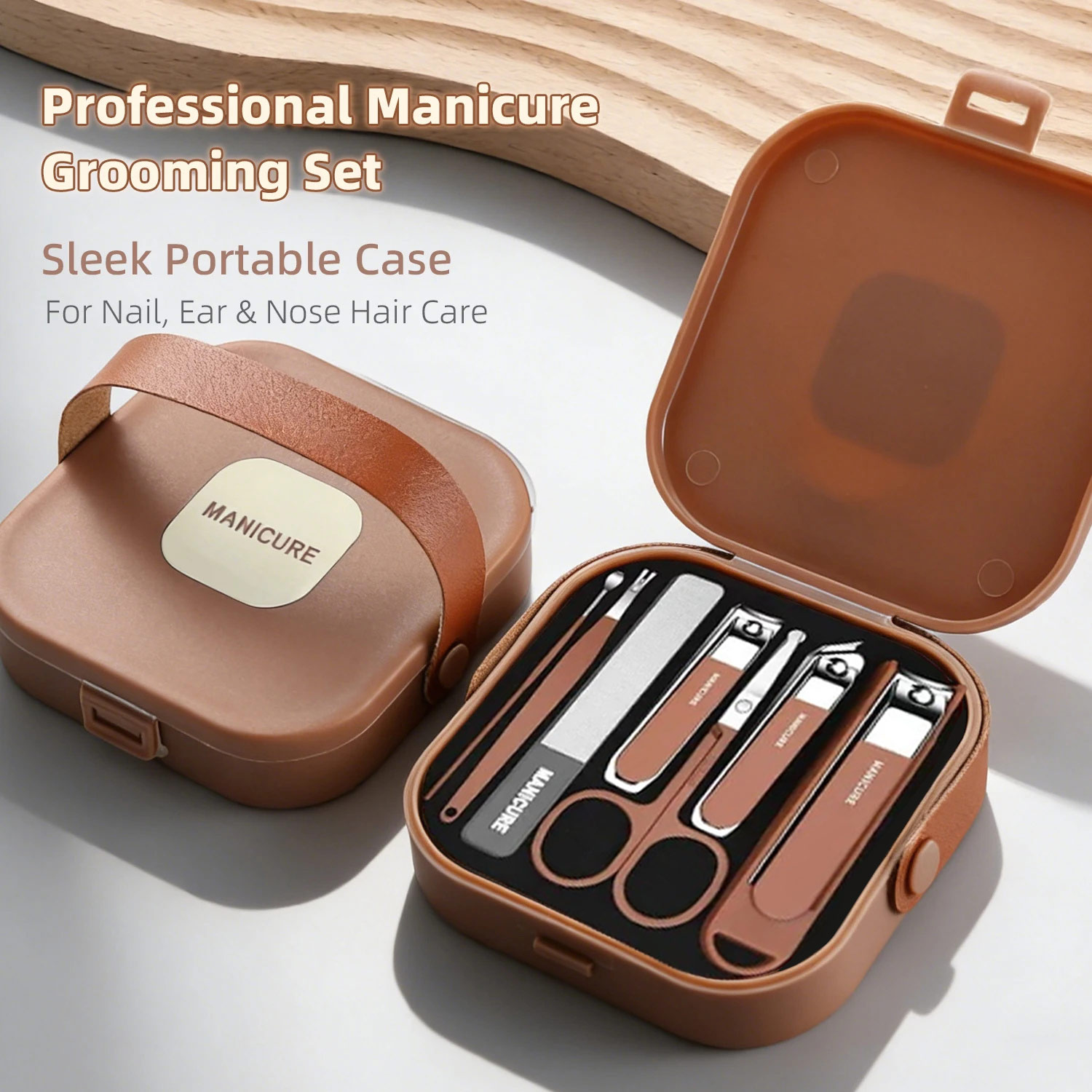 Mens Grooming Travel Kit - طقم العناية بالأظافر المضاد للتناثر، مجموعة